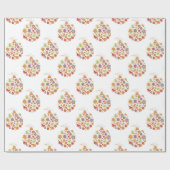 レトロクリスマスオーナメントラッピング紙 ラッピングペーパー (フラット)