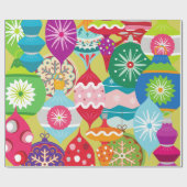 レトロクリスマスオーナメントラッピング紙 ラッピングペーパー (フラット)