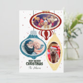 レトロクリスマスオーナメント写真テンプレートカード シーズンカード (スタンド正面)