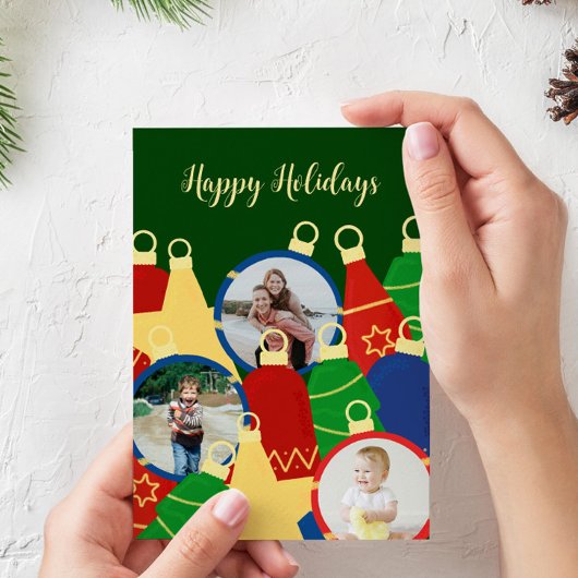 レトロクリスマスオーナメント写真 シーズンカード