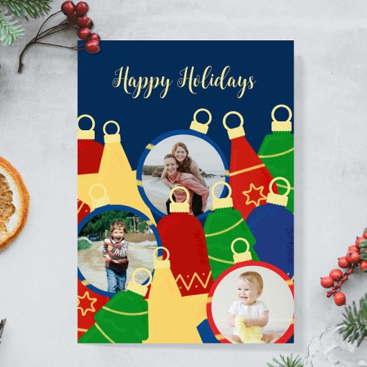 レトロクリスマスオーナメント写真 シーズンカード