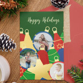 レトロクリスマスオーナメント写真 箔シーズンカード