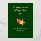 レトロクリスマスオーナメント写真 箔シーズンカード (裏面)