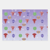 レトロクリスマスオーナメント包装紙シート ラッピングペーパーシート (正面3)