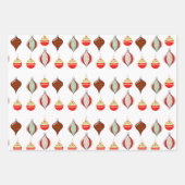 レトロクリスマスオーナメント包装紙シート ラッピングペーパーシート (正面2)