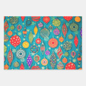 レトロクリスマスオーナメント包装紙シート ラッピングペーパーシート (正面)