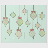 レトロクリスマスオーナメント包装紙 ラッピングペーパー (フラット)