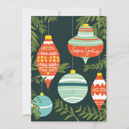 レトロクリスマスオーナメント季節のごあいさつカード シーズンカード (正面)