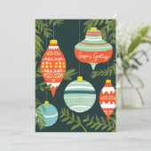 レトロクリスマスオーナメント季節のごあいさつカード シーズンカード (スタンド正面)