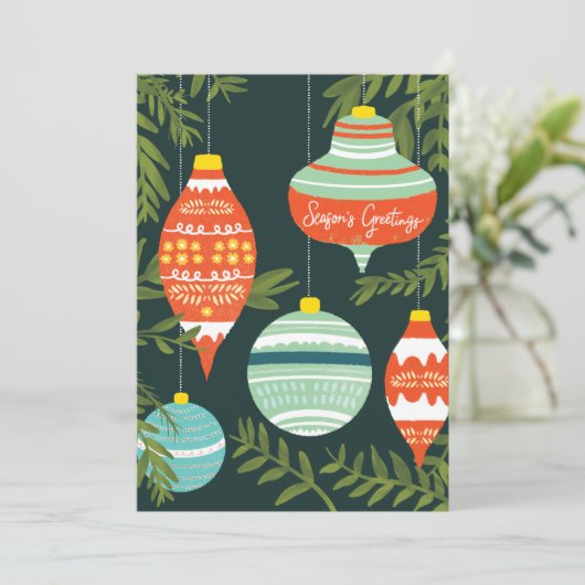 レトロクリスマスオーナメント季節のごあいさつカード シーズンカード (スタンド正面)