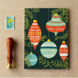 レトロクリスマスオーナメント季節のごあいさつカード シーズンカード