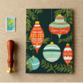 レトロクリスマスオーナメント季節のごあいさつカード シーズンカード