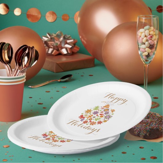 レトロクリスマスオーナメント紙プレート ペーパープレート (複数)