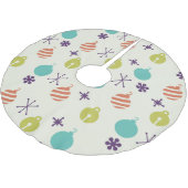 レトロクリスマスオーナメント雪 ブラッシュドポリエステルツリースカート (アングル)