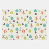レトロクリスマスオーナメント雪 ラッピングペーパーシート (正面2)