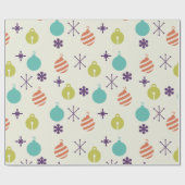 レトロクリスマスオーナメント雪 ラッピングペーパー (フラット)