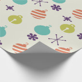 レトロクリスマスオーナメント雪 ラッピングペーパー (角)