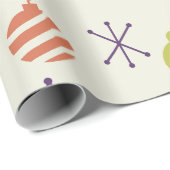 レトロクリスマスオーナメント雪 ラッピングペーパー (ロールコーナー)