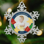 レトロクリスマスオーナメント スノーフレークピューターオーナメント