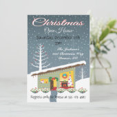 レトロクリスマスオープンハウス招待状 招待状 (スタンド正面)