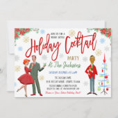 レトロクリスマスカクテルパーティの招待状 招待状 (正面)