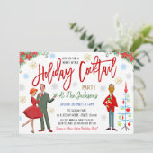 レトロクリスマスカクテルパーティの招待状 招待状 (スタンド正面)