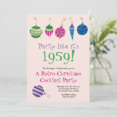 レトロクリスマスカクテルパーティーヴィンテージ休日 招待状 (スタンド正面)