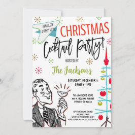 レトロクリスマスカクテルパーティー 招待状