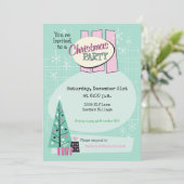 レトロクリスマスカスタマイズパーティの招待状 招待状 (スタンド正面)