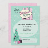 レトロクリスマスカスタマイズパーティの招待状 招待状 (正面/裏面)