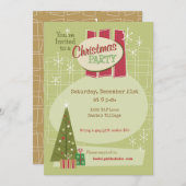 レトロクリスマスカスタマイズパーティの招待状 招待状 (正面/裏面)