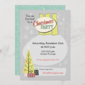 レトロクリスマスカスタマイズパーティー招待状-1958 招待状 (正面/裏面)