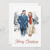 レトロクリスマスカップル シーズンカード (正面/裏面)