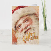 レトロクリスマスカードヴィンテージメリークリスマス 箔シーズンカード (正面)