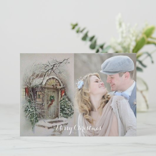 レトロクリスマスカード写真の追加 シーズンカード (スタンド正面)