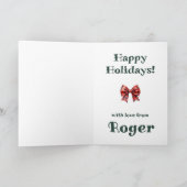 レトロクリスマスカード編集可能な名前(前面) シーズンカード (内部)