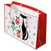 レトロクリスマスキャットレッド ラージペーパーバッグ (裏面アングル)