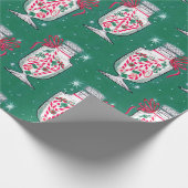 レトロクリスマスキャンディジャー ラッピングペーパー (角)