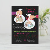 レトロクリスマスクッキー交換 招待状 (スタンド正面)