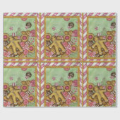 レトロクリスマスクッキー包装紙 ラッピングペーパー (フラット)