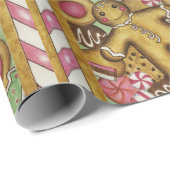 レトロクリスマスクッキー包装紙 ラッピングペーパー (ロールコーナー)