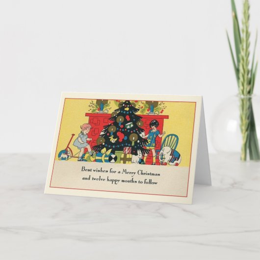 レトロクリスマスグリーティングカード シーズンカード (正面)