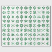 レトロクリスマスグリーンスノーフレークヴィンテージ ラッピングペーパー (フラット)