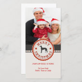 レトロクリスマスグレイハウンド犬カスタムの写真 シーズンカード (正面/裏面)