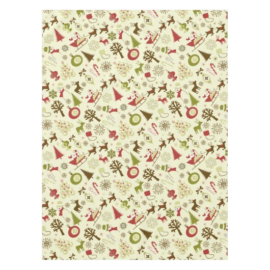 レトロクリスマスコラージュ テーブルクロス (正面)