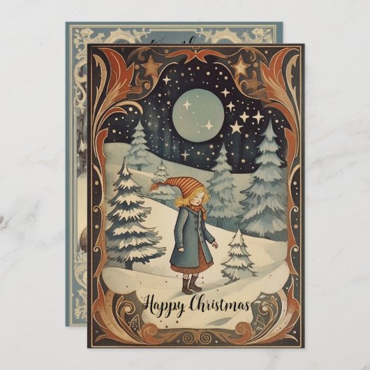 レトロクリスマスゴーアッシュの画像の前後 シーズンカード (正面/裏面)