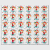 レトロクリスマスサンセットスキーサンタパーソナライズされたS ラッピングペーパー (フラット)