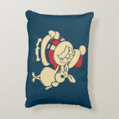 レトロクリスマスサンタとトナカイ仲間 アクセントクッション (裏面(縦))