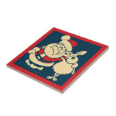 レトロクリスマスサンタとトナカイ仲間 タイル (側面)