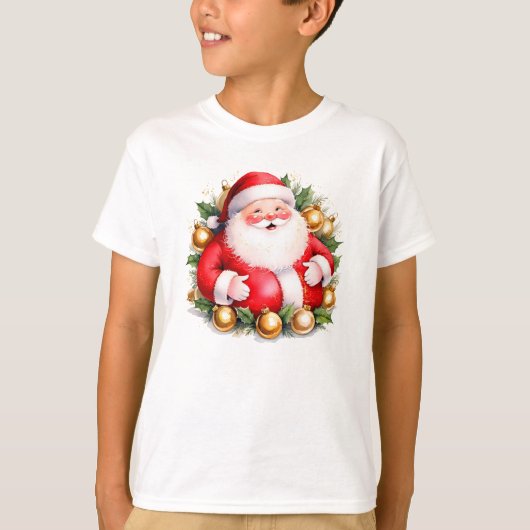 レトロクリスマスサンタクロースメリークリスマスサンタ Tシャツ (正面)